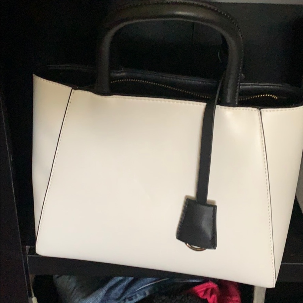 White and black purse